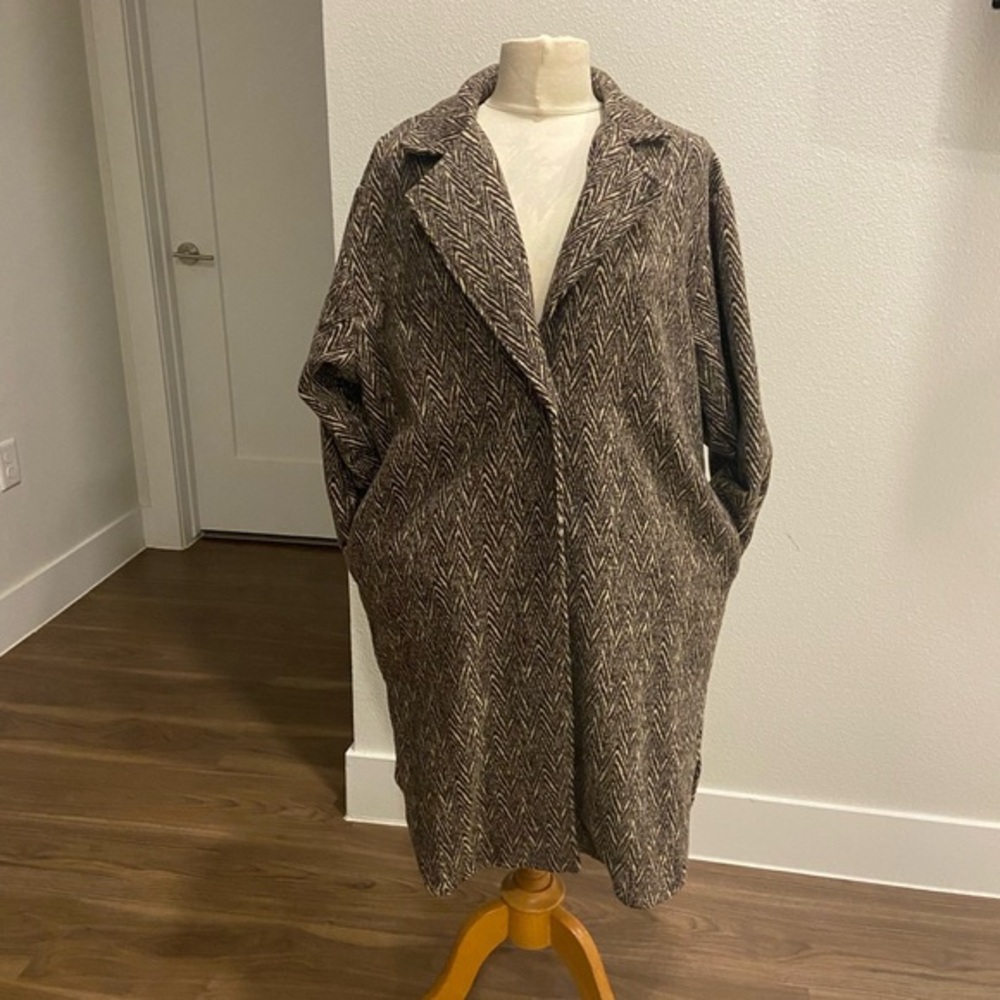 Brown Herringbone Coat